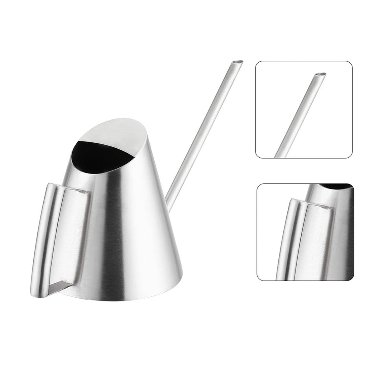 400ml Mini Stainless Steel Watering Can Brushed Garden Planting Indoor Outdoor
