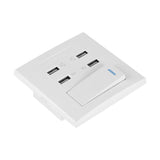 4 Ports Switch Control 5V 2.1A/1A 4100mA USB Wall Mounted Power Socket Charger Outlet(220~250V)