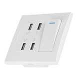 4 Ports Switch Control 5V 2.1A/1A 4100mA USB Wall Mounted Power Socket Charger Outlet(220~250V) - Close-Up Angle