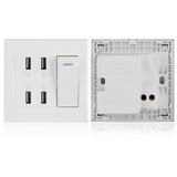4 Ports Switch Control 5V 2.1A/1A 4100mA USB Wall Mounted Power Socket Charger Outlet(220~250V) - Extra Image