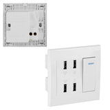 4 Ports Switch Control 5V 2.1A/1A 4100mA USB Wall Mounted Power Socket Charger Outlet(220~250V) - Extra Image