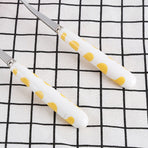 2 PCS Stainless Steel Knife Fork Spoon Kitchen Flatware Tableware with Box Children Set Yellow
