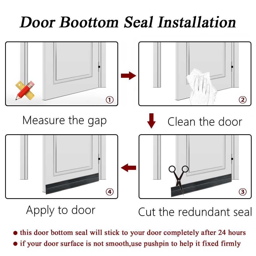100cm Silicone Rubber Door Strip Self Adhesive Backing Door Seal for Window or Door Gap