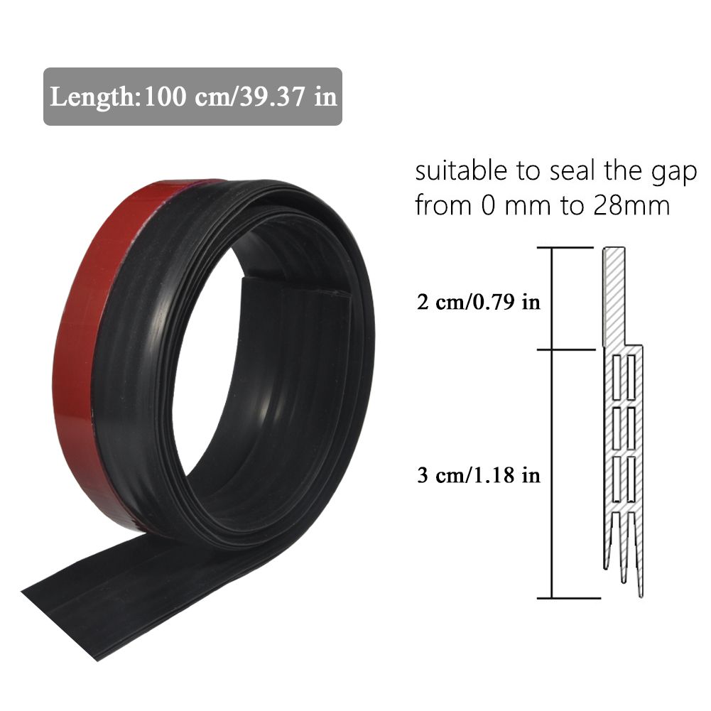 100cm Silicone Rubber Door Strip Self Adhesive Backing Door Seal for Window or Door Gap