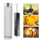 304 Stainless Steel Beer Brewing Mesh Filter With Cleaning Brush Juice Wine Making Filters - Front View