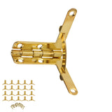 20pcs 90° Angle Support Spring Hinge for Small Jewelry Wine Case Watch Box Wooden Lid (Gold) - Side View