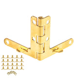 20pcs 90° Angle Support Spring Hinge for Small Jewelry Wine Case Watch Box Wooden Lid (Gold) - 45-Degree Angle