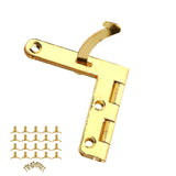 20pcs 90° Angle Support Spring Hinge for Small Jewelry Wine Case Watch Box Wooden Lid (Gold) - Rear View