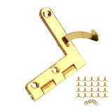 20pcs 90° Angle Support Spring Hinge for Small Jewelry Wine Case Watch Box Wooden Lid (Gold)
