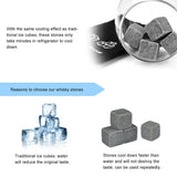 Pack of 9pcs Whisky Chilling Stone Ice cubes Drinks Wine Beer Cooler Barware Cubes Gift Set