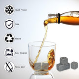 Pack of 9pcs Whisky Chilling Stone Ice cubes Drinks Wine Beer Cooler Barware Cubes Gift Set