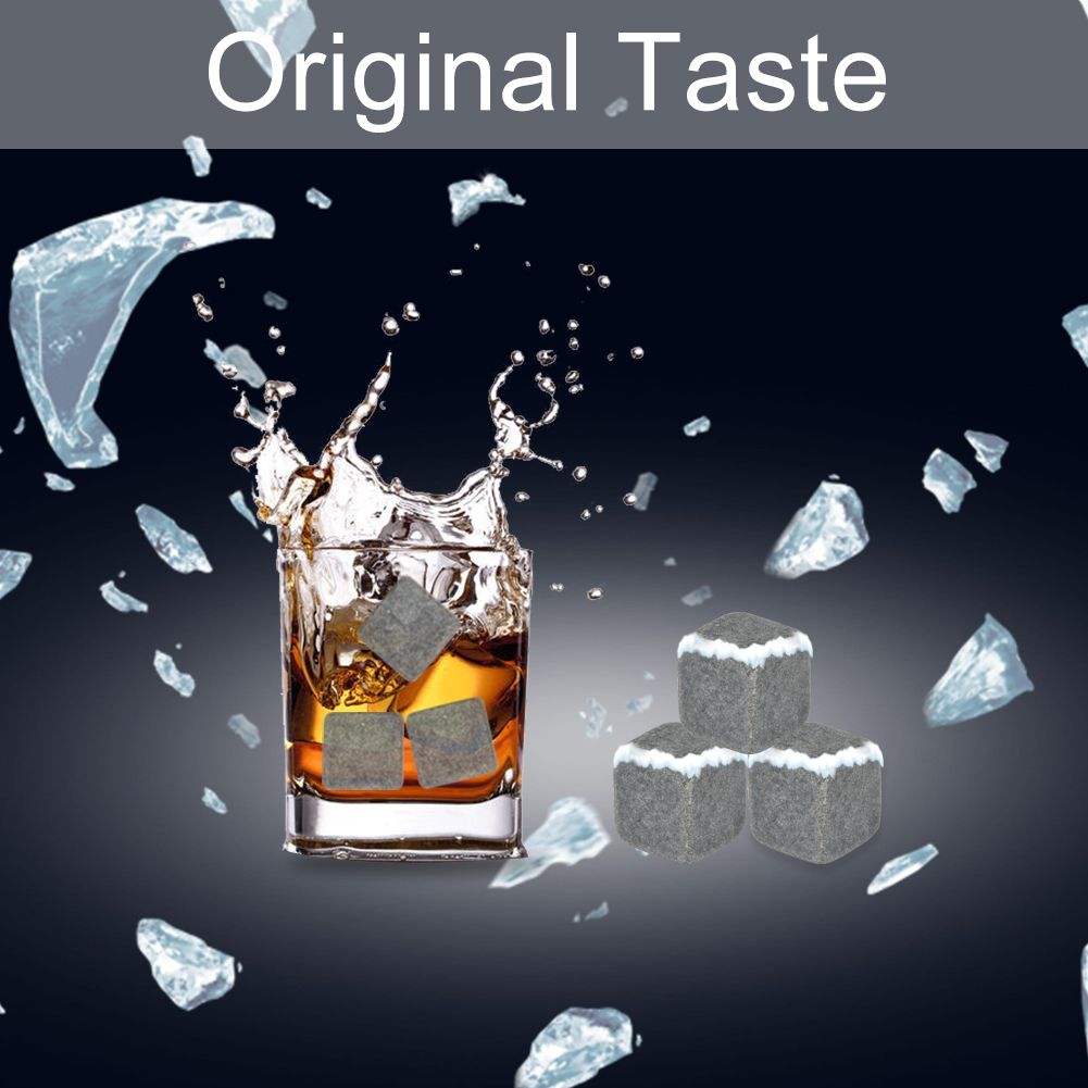 Pack of 9pcs Whisky Chilling Stone Ice cubes Drinks Wine Beer Cooler Barware Cubes Gift Set