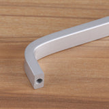 Aluminum Alloy Door Handles Matte Surface Hardware for Kitchen Cabinet Furniture 96mm Solid - 45-Degree Angle