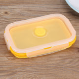 500ml Silicone Collapsible Portable Lunchbox Bowl Folding Food Storage Container Yellow