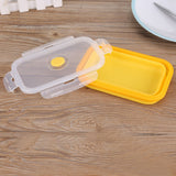 500ml Silicone Collapsible Portable Lunchbox Bowl Folding Food Storage Container Yellow - Rear View