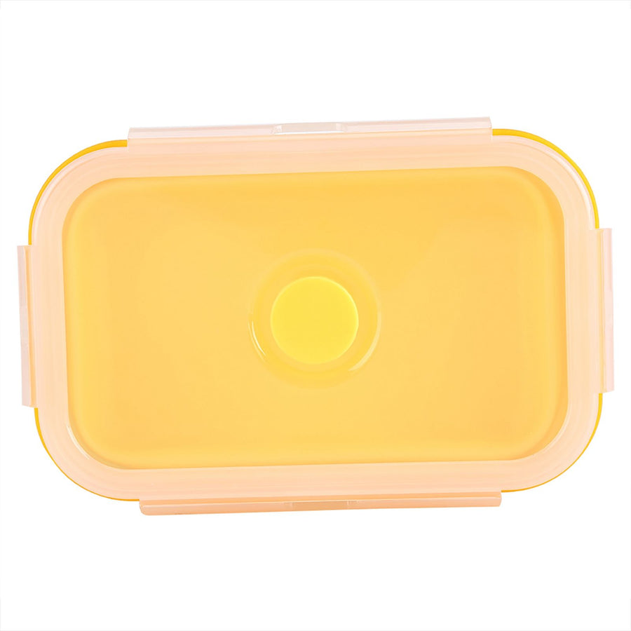 500ml Silicone Collapsible Portable Lunchbox Bowl Folding Food Storage Container Yellow