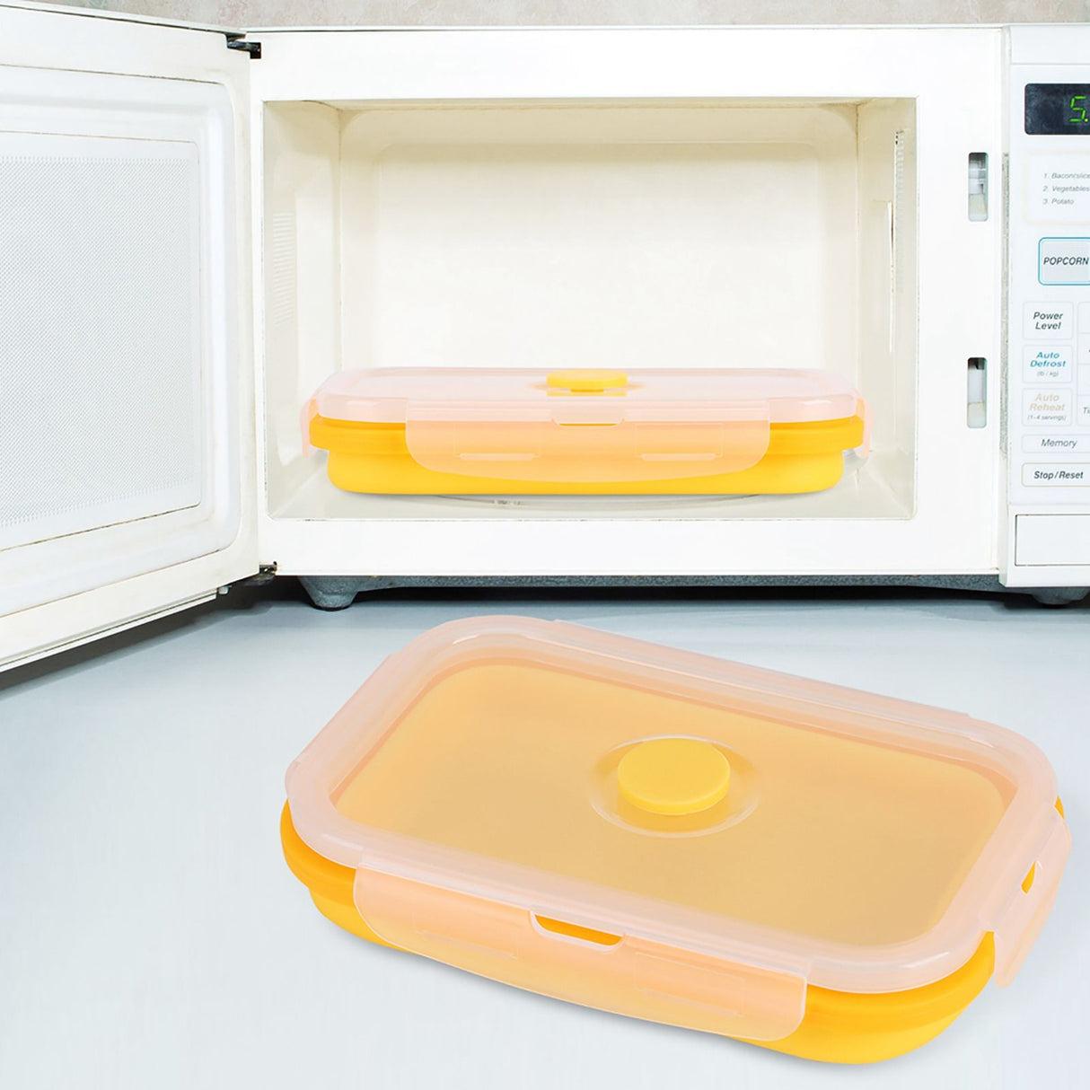 500ml Silicone Collapsible Portable Lunchbox Bowl Folding Food Storage Container Yellow