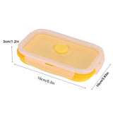 500ml Silicone Collapsible Portable Lunchbox Bowl Folding Food Storage Container Yellow