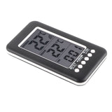 LCD Digital Indoor Outdoor Thermometer Clock Temperature Meter Wireless Transmitter - Top-Down View