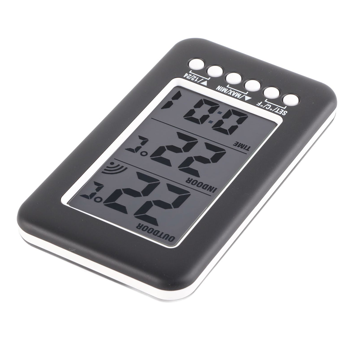 LCD Digital Indoor Outdoor Thermometer Clock Temperature Meter Wireless Transmitter