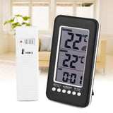 LCD Digital Indoor Outdoor Thermometer Clock Temperature Meter Wireless Transmitter - Extra Image