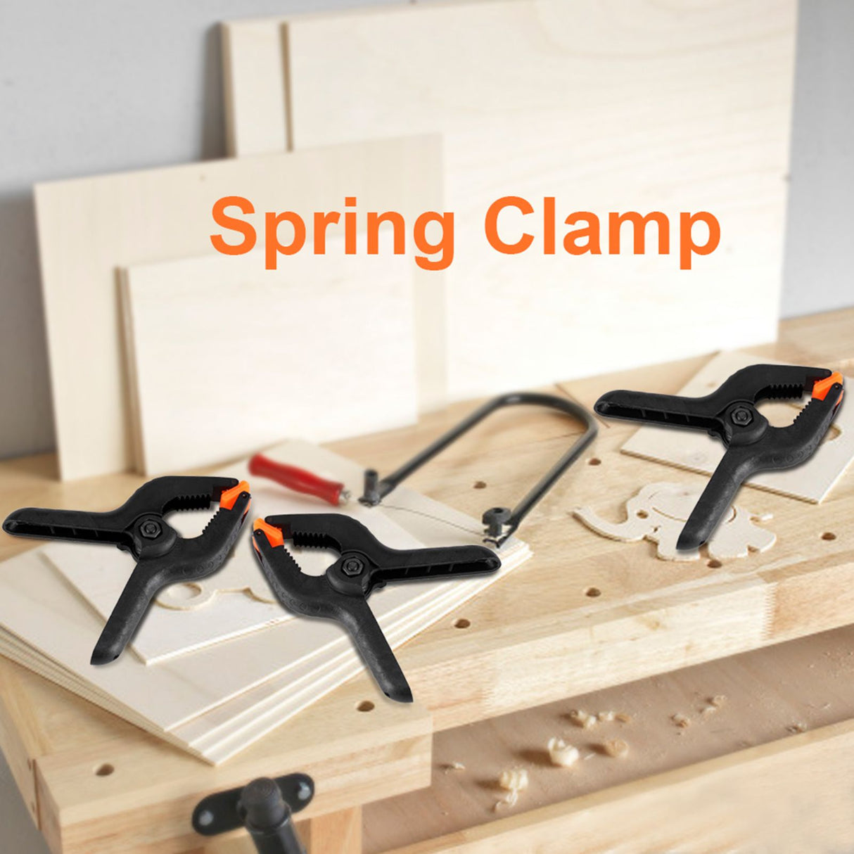 10pcs 3inch A Type Black Multifunctional Plastic Spring Clamp Clip DIY Woodworking Tool
