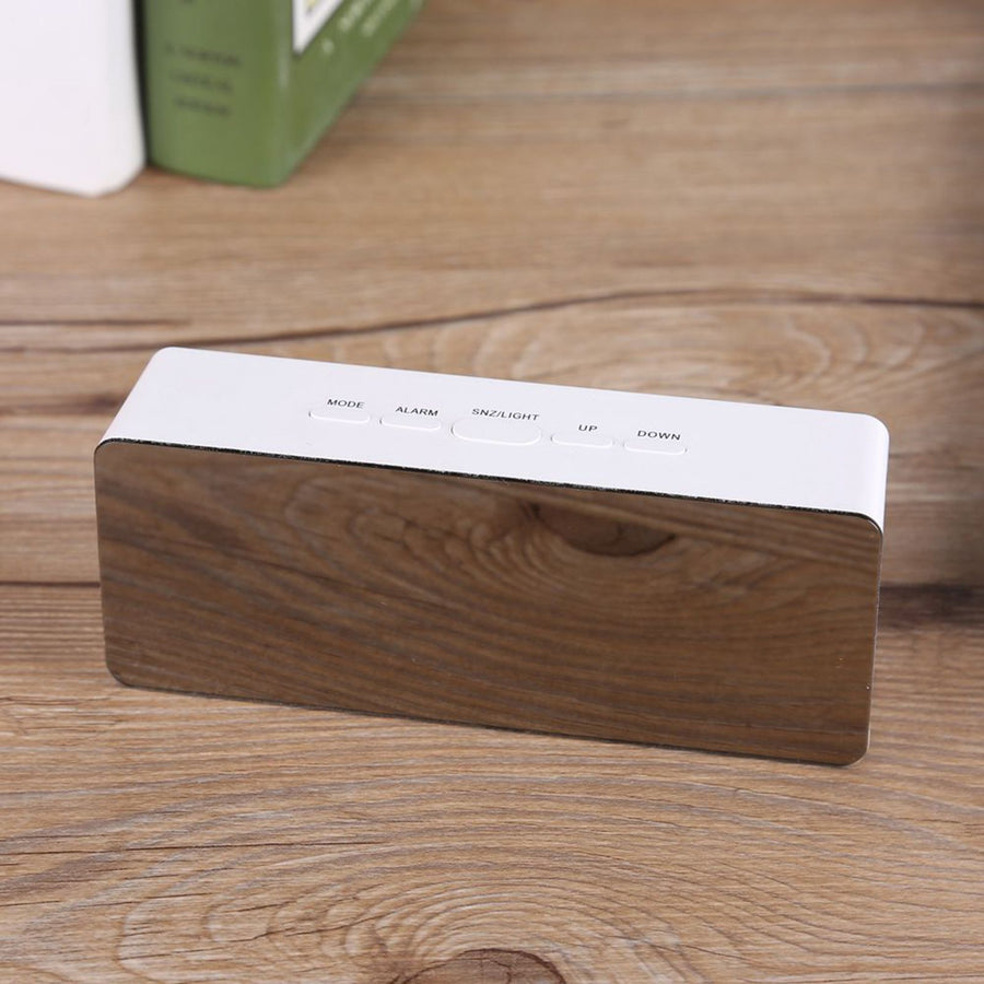 Multi function LED Digital Cosmetic Mirror Alarm Clock Gift Rectangle