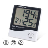 Digital LCD Indoor Thermometer Hygrometer Temperature Humidity Meter with Alarm Clock