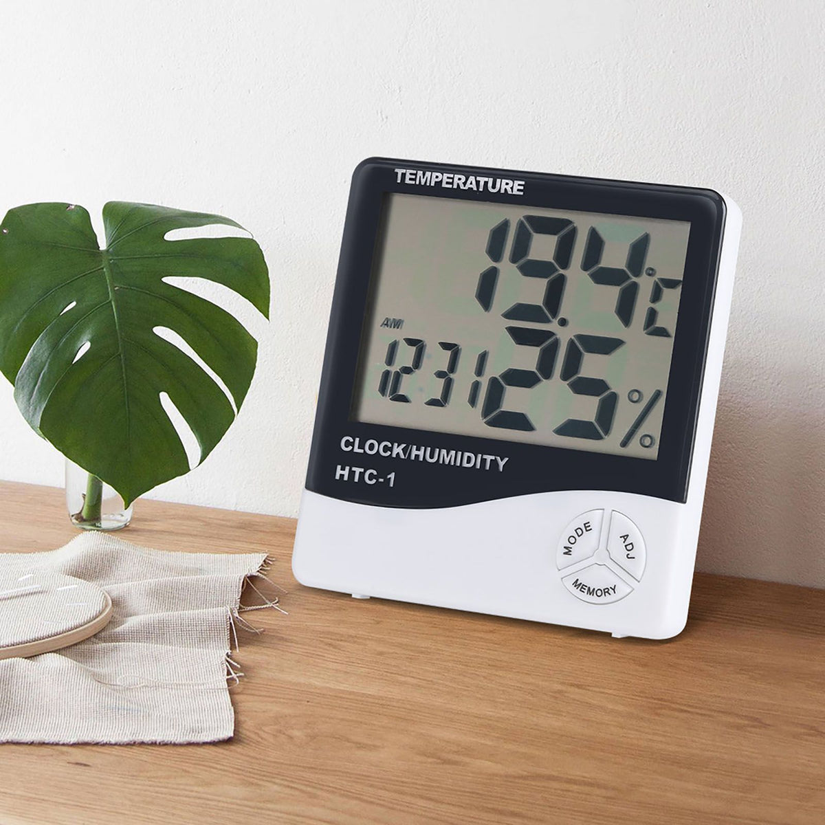 Digital LCD Indoor Thermometer Hygrometer Temperature Humidity Meter with Alarm Clock