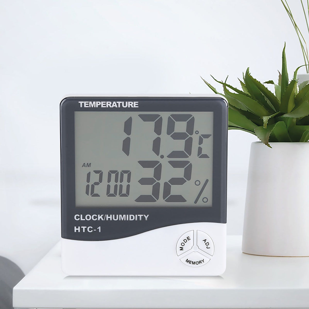 Digital LCD Indoor Thermometer Hygrometer Temperature Humidity Meter with Alarm Clock