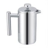 350ML Double Wall Stainless Steel Coffee Maker French Press Tea Pot with Filter - Side View