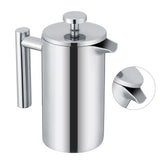 350ML Double Wall Stainless Steel Coffee Maker French Press Tea Pot with Filter