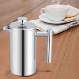350ML Double Wall Stainless Steel Coffee Maker French Press Tea Pot with Filter