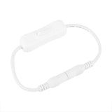 5Pcs 28.5cm DC Power Adapter Connector Inline with ON/OFF Switch for LED Strip Lights White