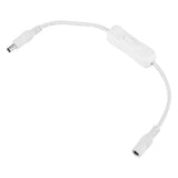5Pcs 28.5cm DC Power Adapter Connector Inline with ON/OFF Switch for LED Strip Lights White