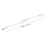 5Pcs 28.5cm DC Power Adapter Connector Inline with ON/OFF Switch for LED Strip Lights White