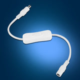 5Pcs 28.5cm DC Power Adapter Connector Inline with ON/OFF Switch for LED Strip Lights White