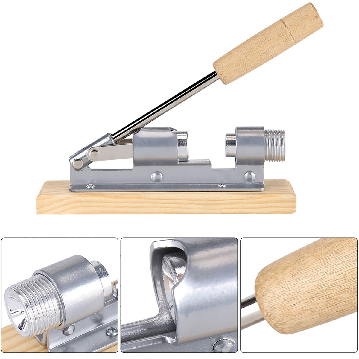 Mechanical Walnut Cracker Nut Opener Kitchen Tools Desktop Wood Base Handle