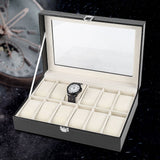 12 Soft Pillow Watch Box Jewelry Display Storage Organizer Box Case Black