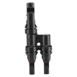 1Pair Solar Panel Y Branch PV Connectors Male Female Adapter Cable - Front View