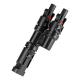1Pair Solar Panel Y Branch PV Connectors Male Female Adapter Cable - 45-Degree Angle