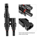 1Pair Solar Panel Y Branch PV Connectors Male Female Adapter Cable - Extra Image