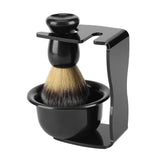 3 PCS Professional Men Shaving Brush Stand Holder Bowl Set - Side View
