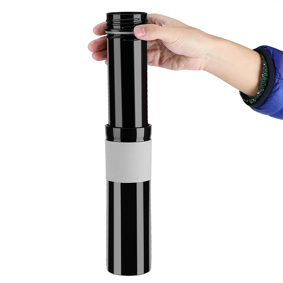 350ml Portable Coffee Press Bottle Tea Coffee Maker Drinking Water Cup for Travelling Black
