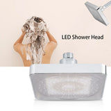 6 Inch Square Rain Shower Head LED Light 3 Color Changing Bathroom Sprinkler - Extra Image