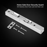 Home Gate Door Security Guard 304 Stainless Steel Flush Latch Bolt Slide Lock 6inch