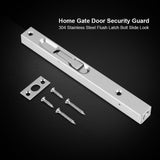 Home Gate Door Security Guard 304 Stainless Steel Flush Latch Bolt Slide Lock 8inch - Extra Image