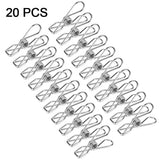 20pcs Stainless Steel Clothes Pegs Household Socks Underwear Drying Rack Clip Holder