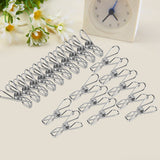 20pcs Stainless Steel Clothes Pegs Household Socks Underwear Drying Rack Clip Holder