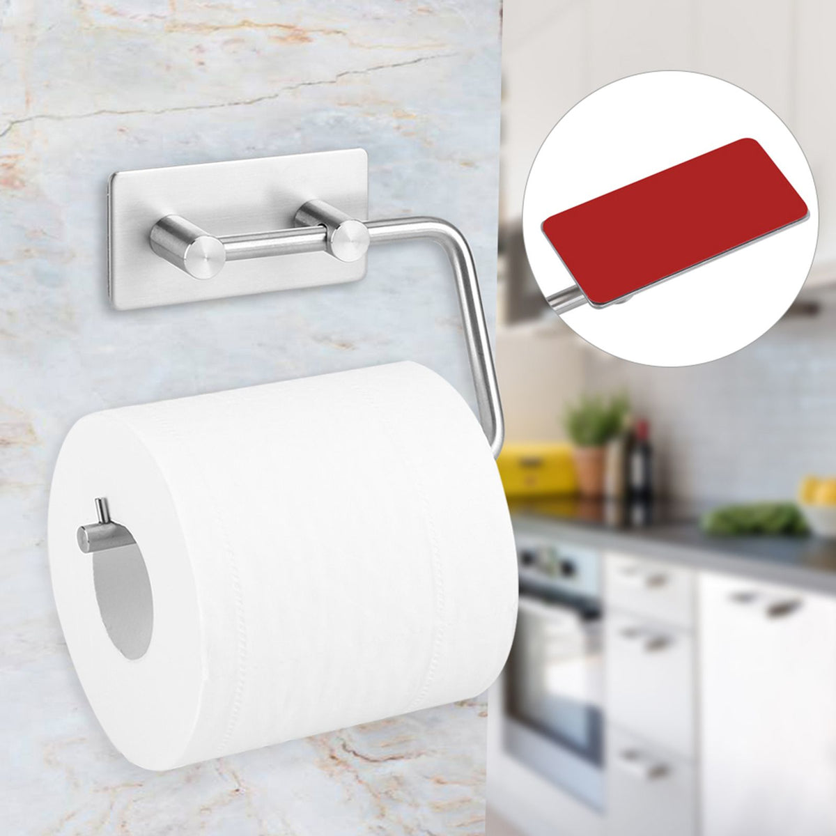 Wall Mounted Stainless Steel Roll Paper Holder Tissue Towel Rack for Bathroom Toilet